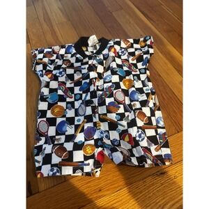 Vintage Flap Happy Boys 6 Month Sports Romper One Piece Sleeveless 1987 AOP